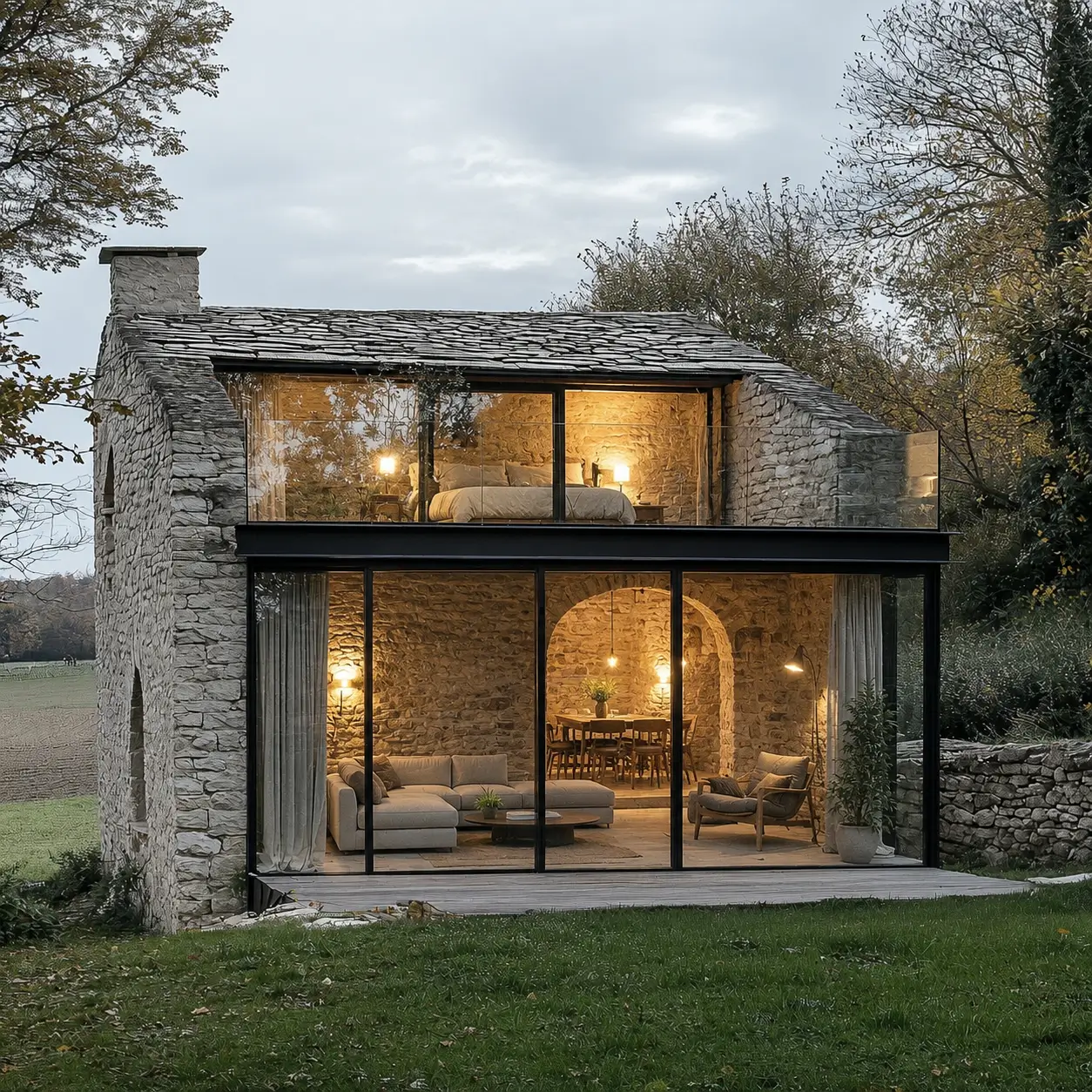 Cabin Eremia stone retreat on a Greek island hillside