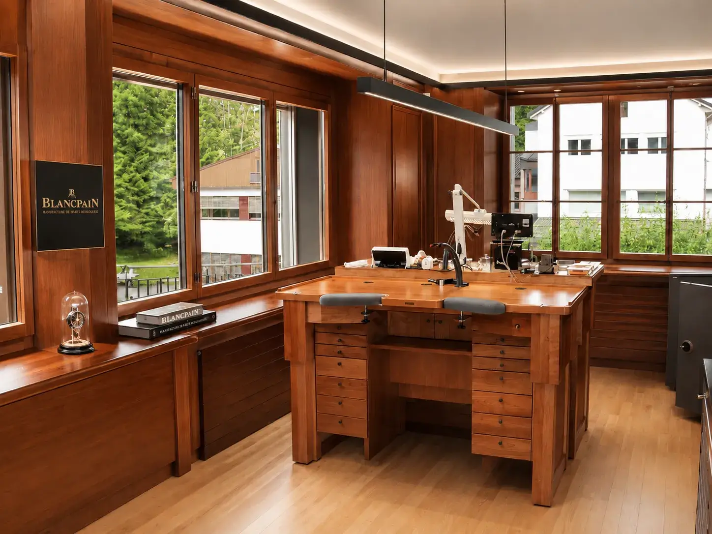 Empty watchmaking atelier at Blancpain