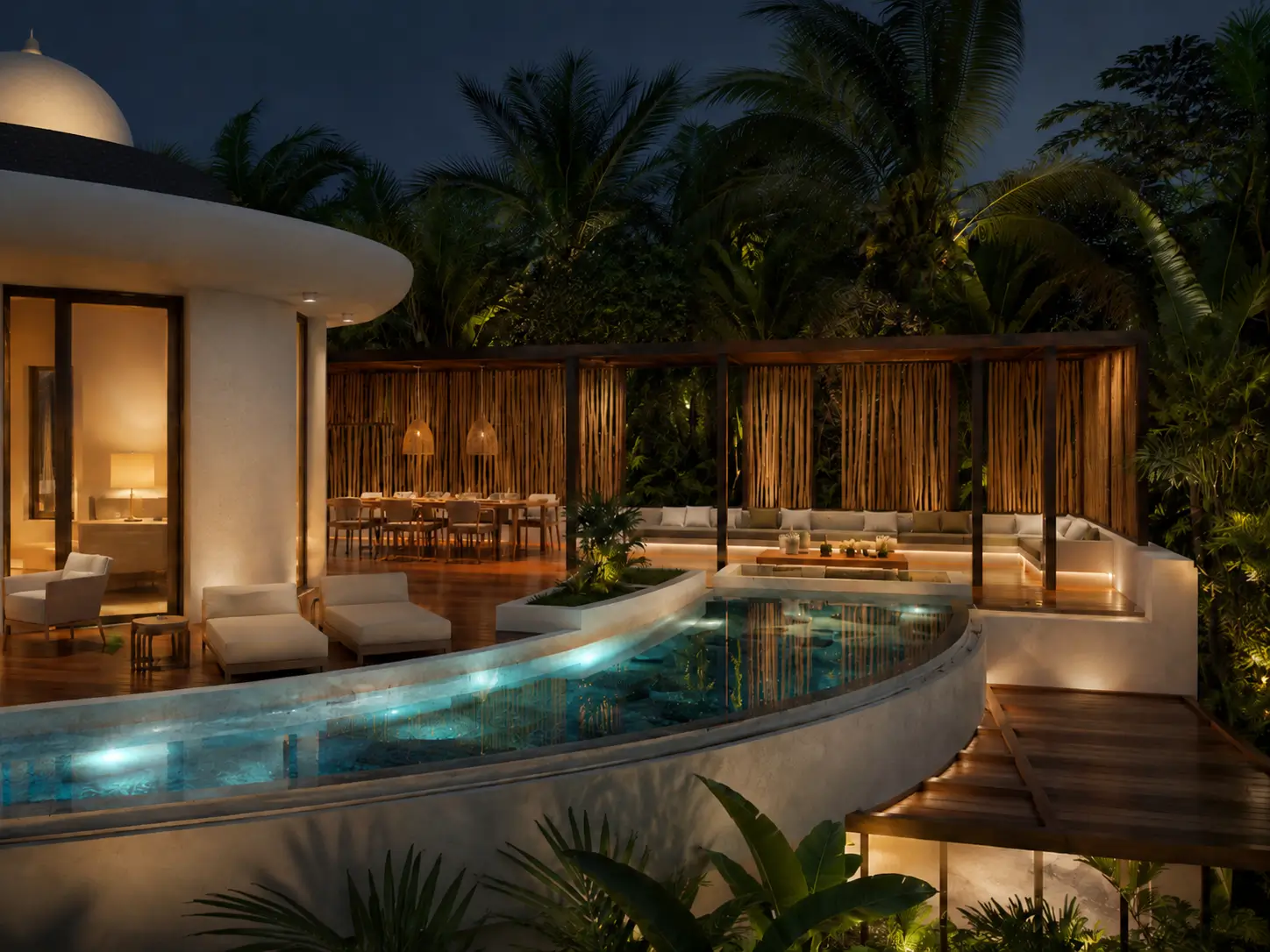 Upper deck terrace at the Gaia Cam Ranh villa