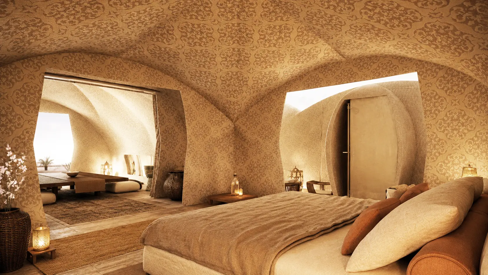 Interior of a Geolodge tented suite