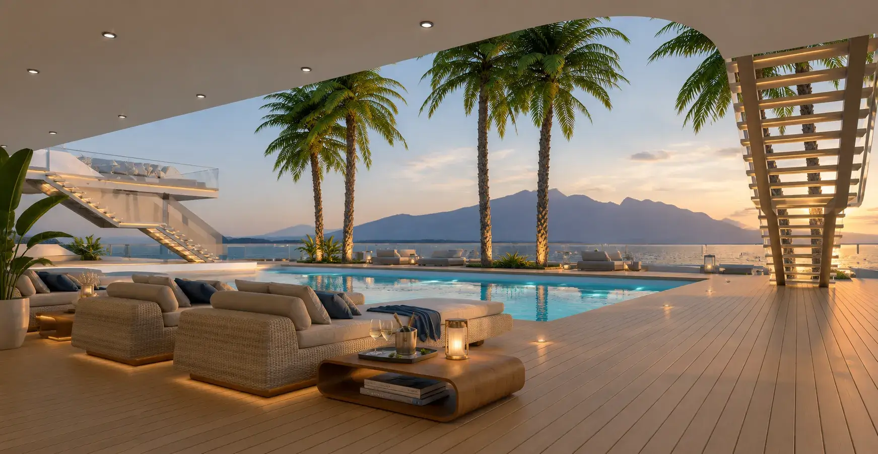 Pool deck aboard Island Emotion