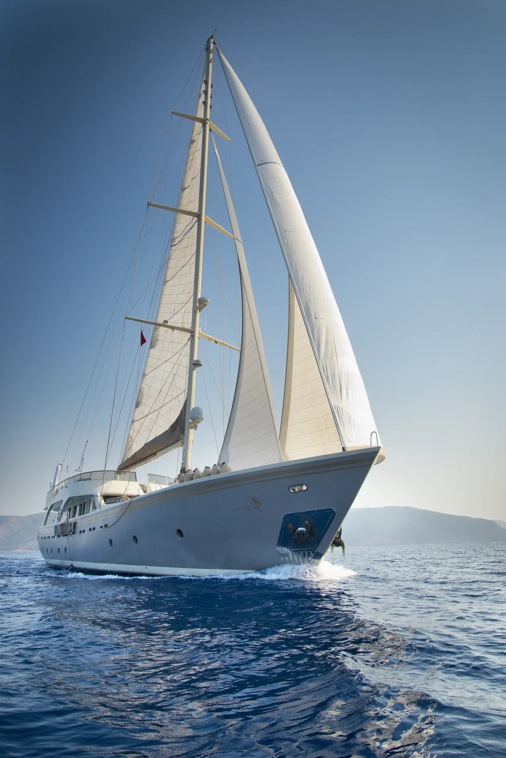 View across the sea from M/Y Mermaid
