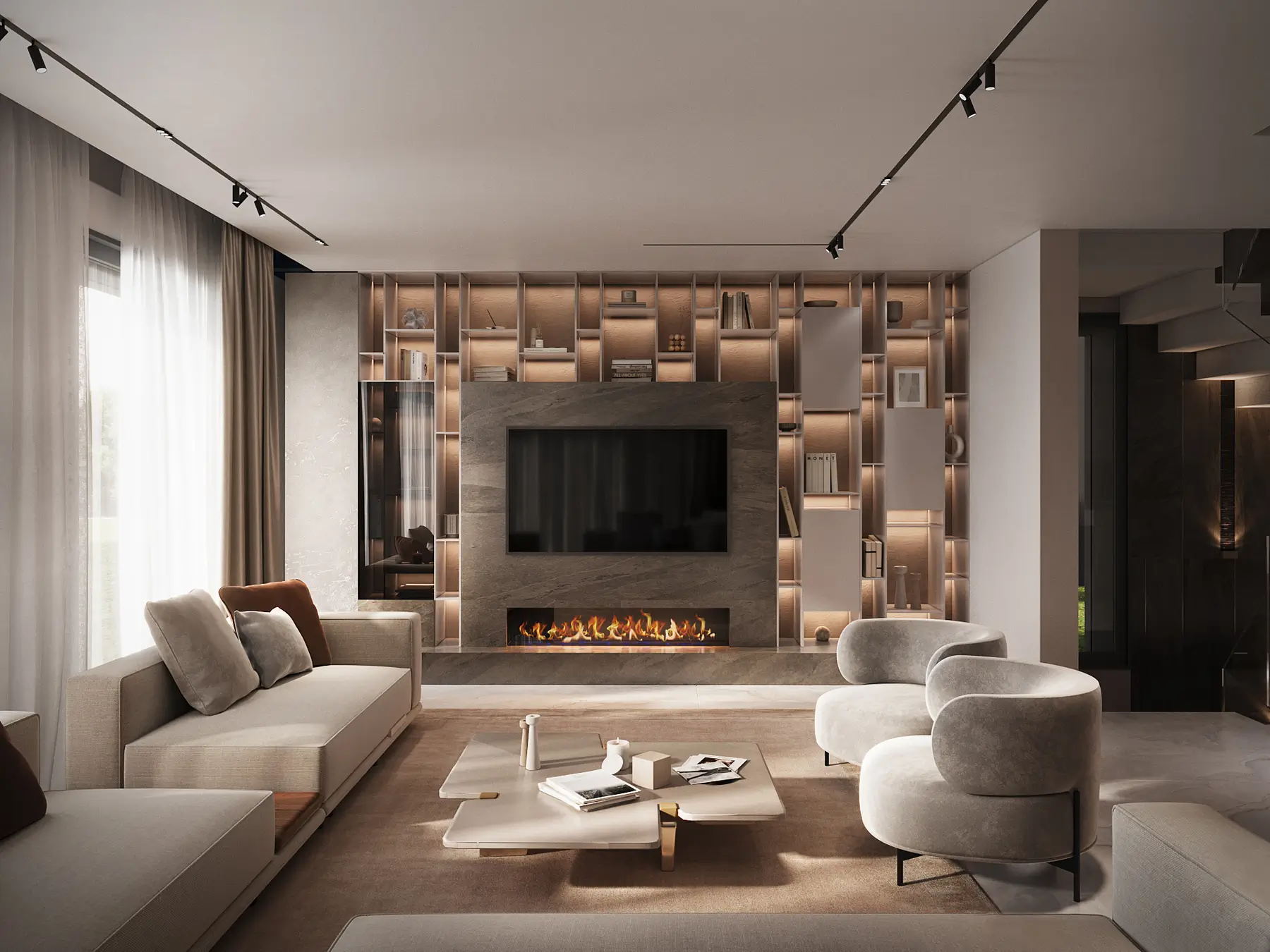 Living room at Villa D