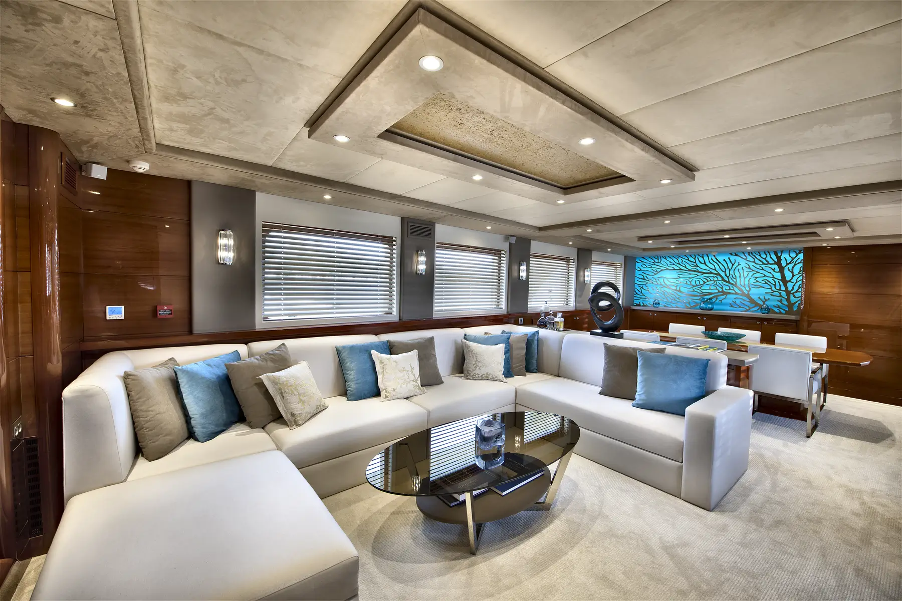 Living area aboard the Mermaid yacht