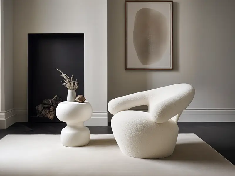 Halo — armchair in spray-on recycled fabric on agrowaste base